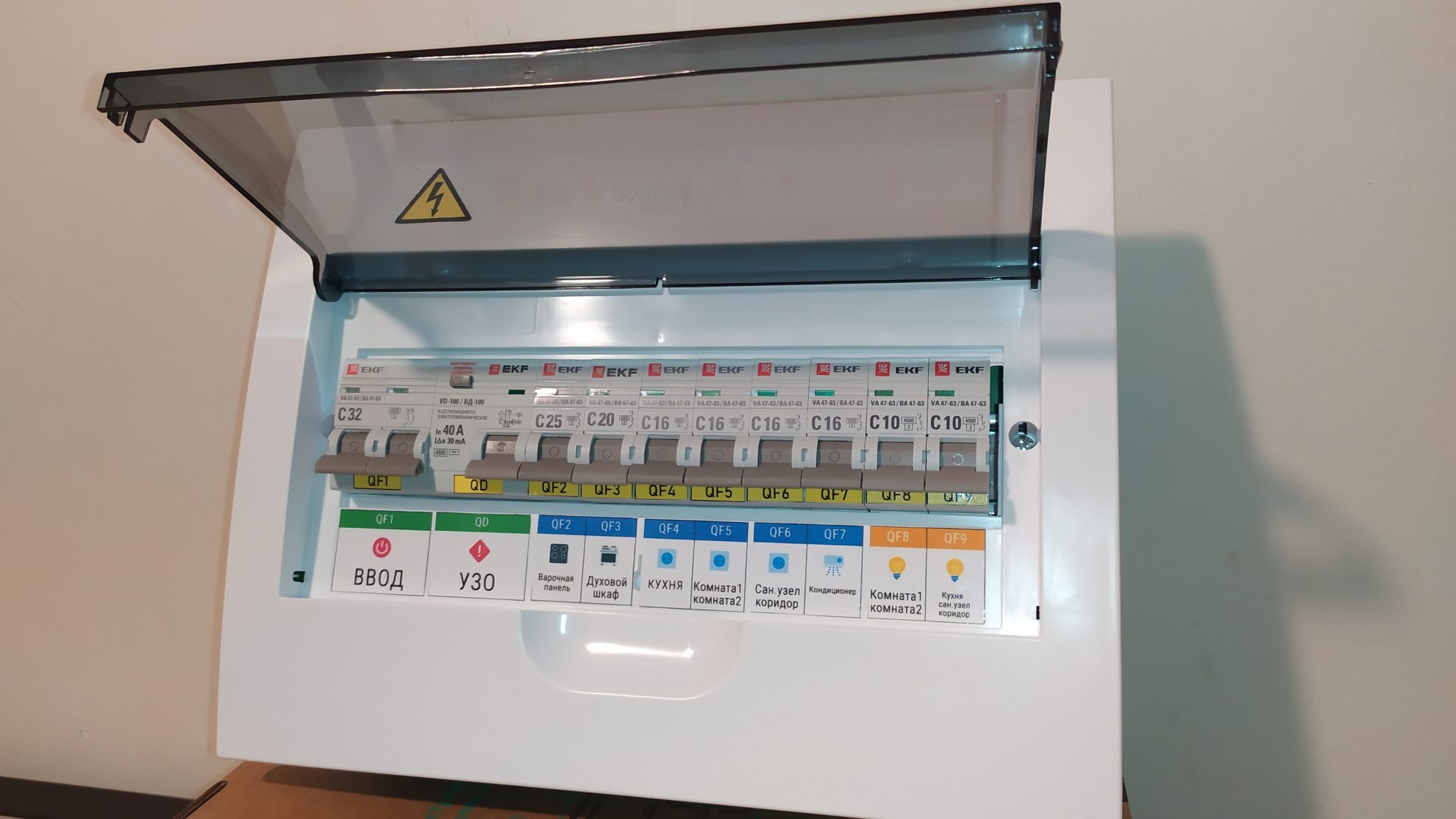 Электрощит в сборе встраиваемый 12 модулей V.2 32А арт. 6tjsc119