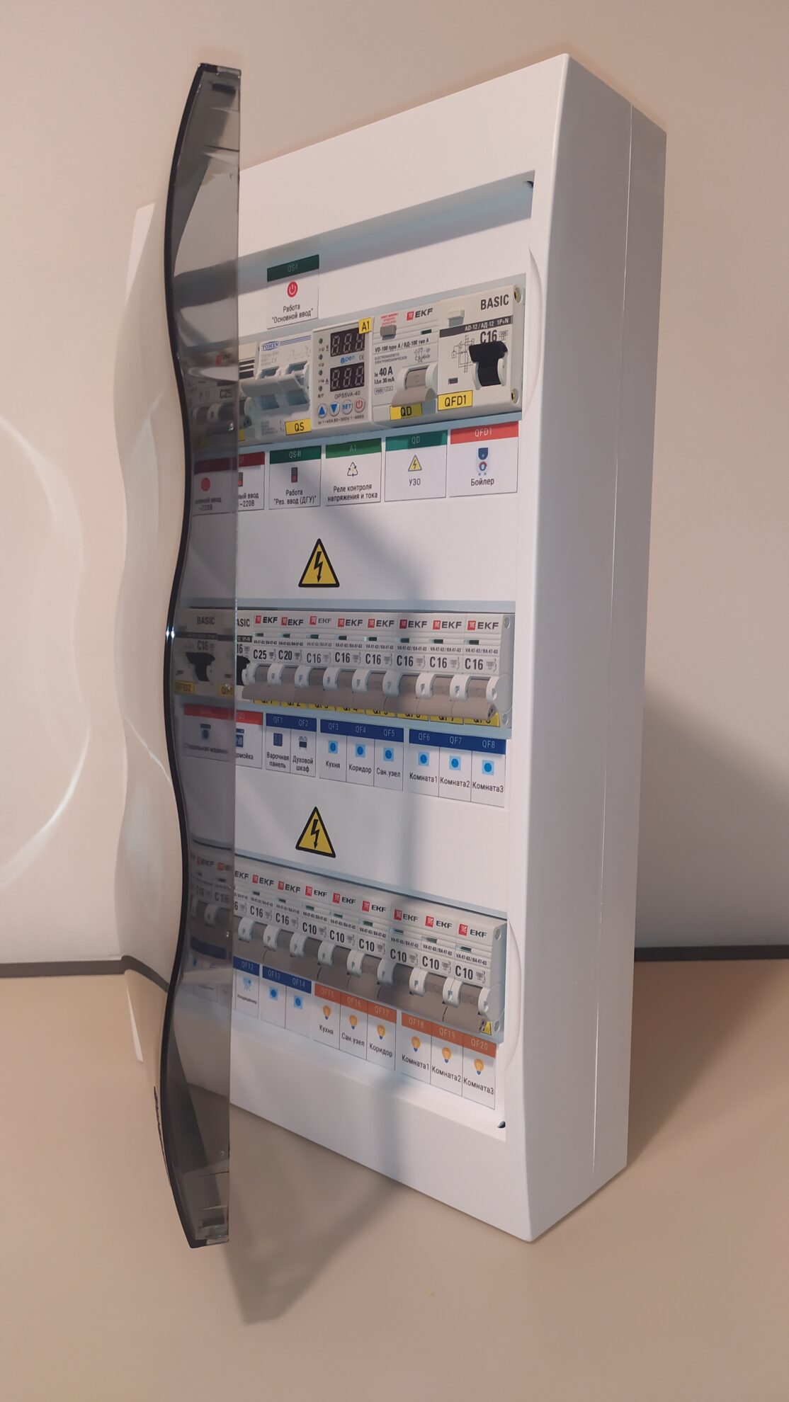 Электрощит в сборе навесной 36 мод, 220В 2П 40А В1 с ручным переключением на резервный ввод арт. 1tf7zrix — изображение 5